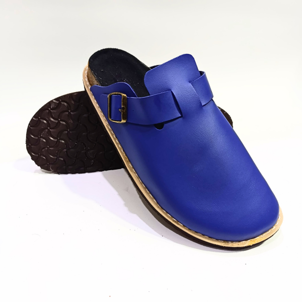 Sabot confort en cuir – Bleu Royal – Image 3